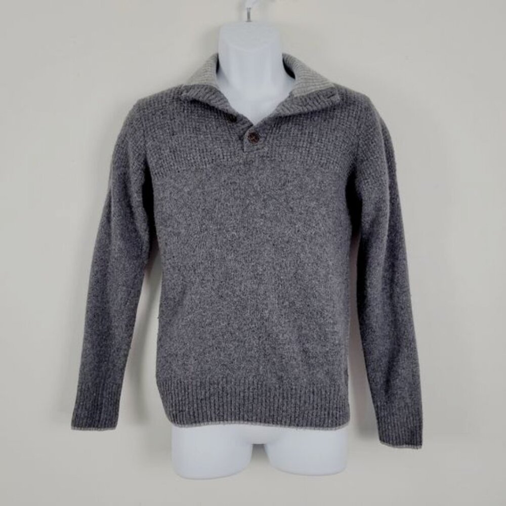 Daniele‎ Blasi Gray Chunky Knit Wool Blend Mock Neck Sweater Size S